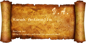 Vanek Antonella névjegykártya